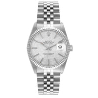 Rolex Datejust Watch for Men 16014 | 36MM | Steel White Gold Silver Linen Dial | Vintage