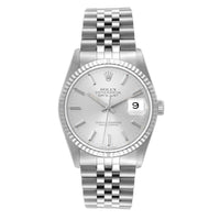 Rolex Datejust Watch 16014 for Men | 36MM  | White Gold Silver Dial Steel