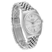Rolex Datejust Watch 16014 for Men | 36MM  | White Gold Silver Dial Steel