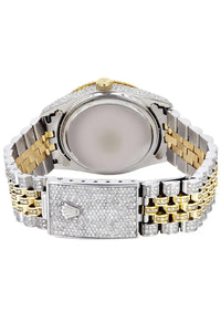 Iced Out Rolex Datejust | 36MM | Red Black Diamond Dial | Two Tone | Diamond Jubilee Band