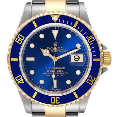 Rolex Submariner 16613lb Watch for Men | 40MM | Blue Dial | Steel Yellow Gold | 18K