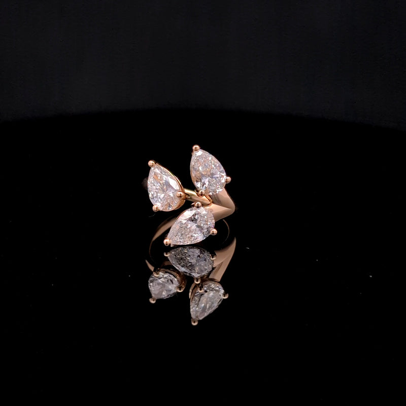 3 STONE RING 14KY F VS1 CVD DIA 3.84CTS