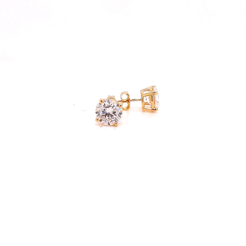 BASKET STUD EARRINGS 14KY FG VS2 CVD DIA 4.26CTS