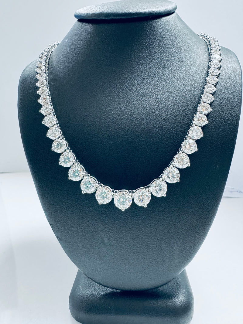(1.08CTS) RIVIERA NECKLACE 14KW FG VS2 CVD DIA 30.01CTS