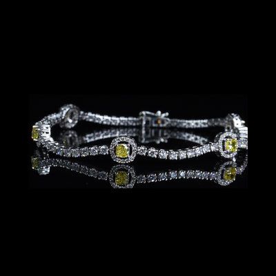 FANCY BRACELET 14KW FG/YELLOW VS CVD DIA 3.75CTS