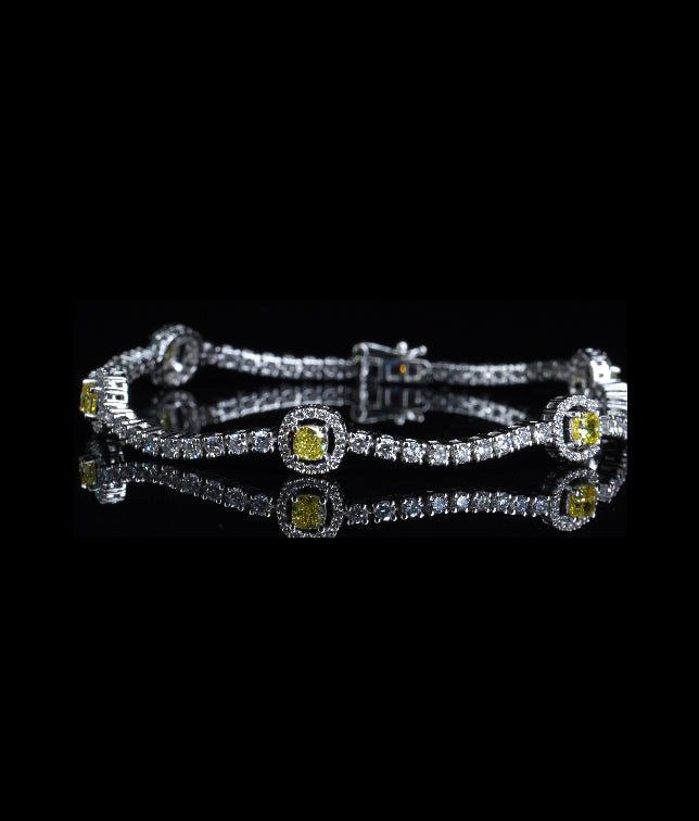 FANCY BRACELET 14KW FG/YELLOW VS CVD DIA 3.75CTS