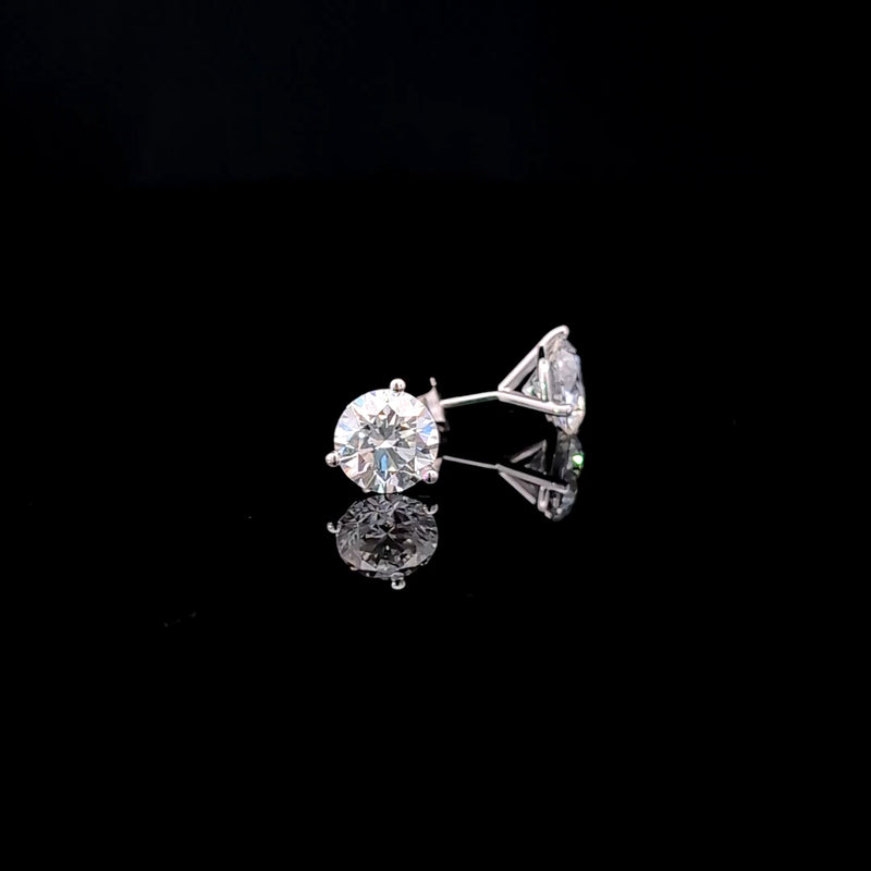 MARTINI STUD EARRINGS 14KW FG VS2 CVD DIA 4.08CTS