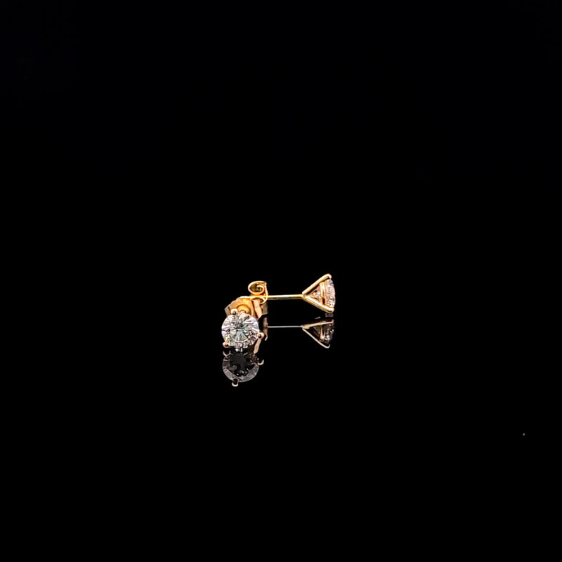 MARTINI STUD EARRINGS 14KY FG VS2 CVD DIA 1.10CTS