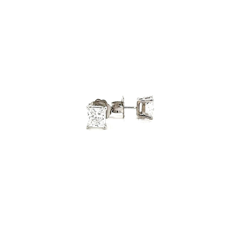 BASKET STUD EARRINGS 14KW EF VS1 HPHT DIA 0.85CTS