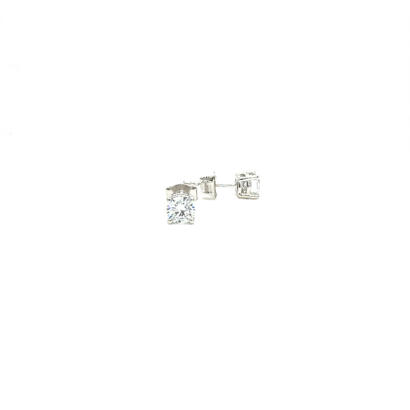 BASKET STUD EARRINGS 14KW GH VS2 CVD DIA 1.35CTS