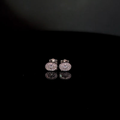 STUD EARRING 14KW EF VS1 HPHT DIA 1.21CTS