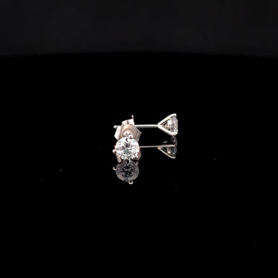 MARTINI STUD EARRINGS 14KW DE VS2 HPHT DIA 0.75CTS