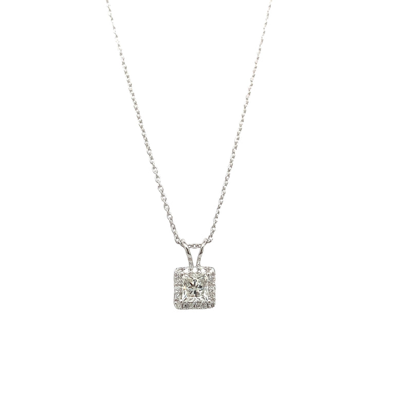 HALO PENDANT 14KW GH VS1 HPHT DIA .56 CTS