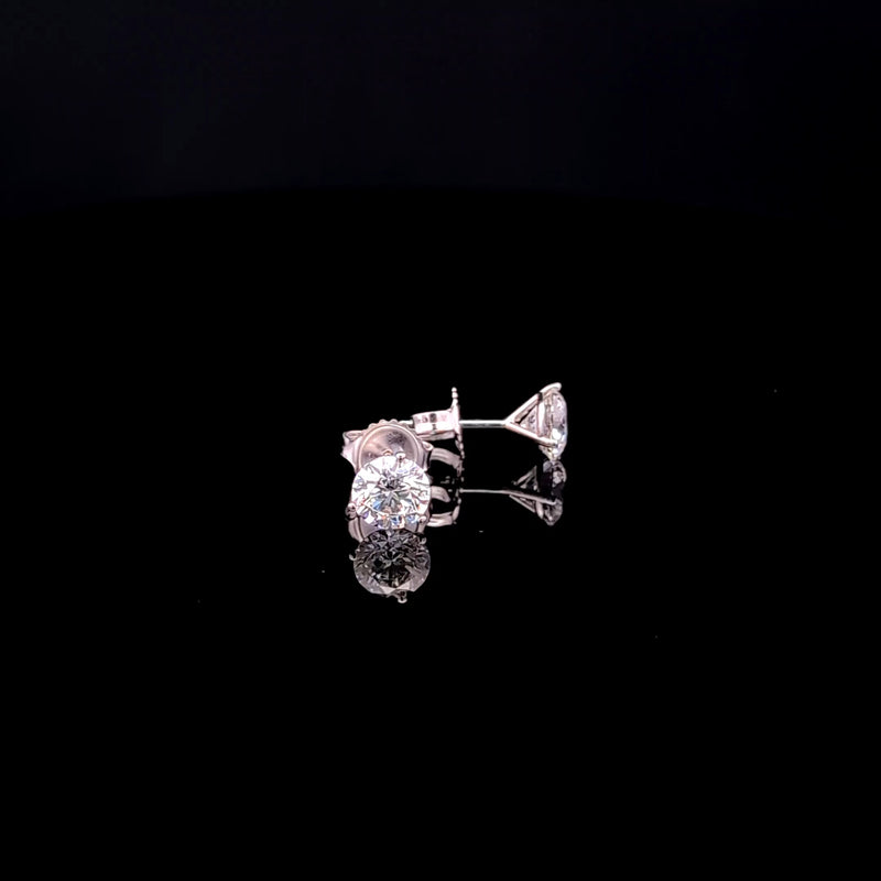 MARTINI STUD EARRINGS 14KW FG VS2 CVD DIA 2.05CTS