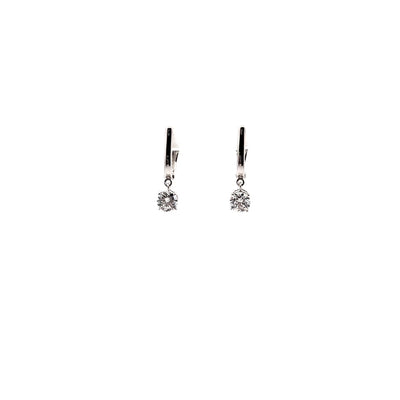 DROP HOOPS EARRING 14KW EF VS2 HPHT DIA 0.90CTS