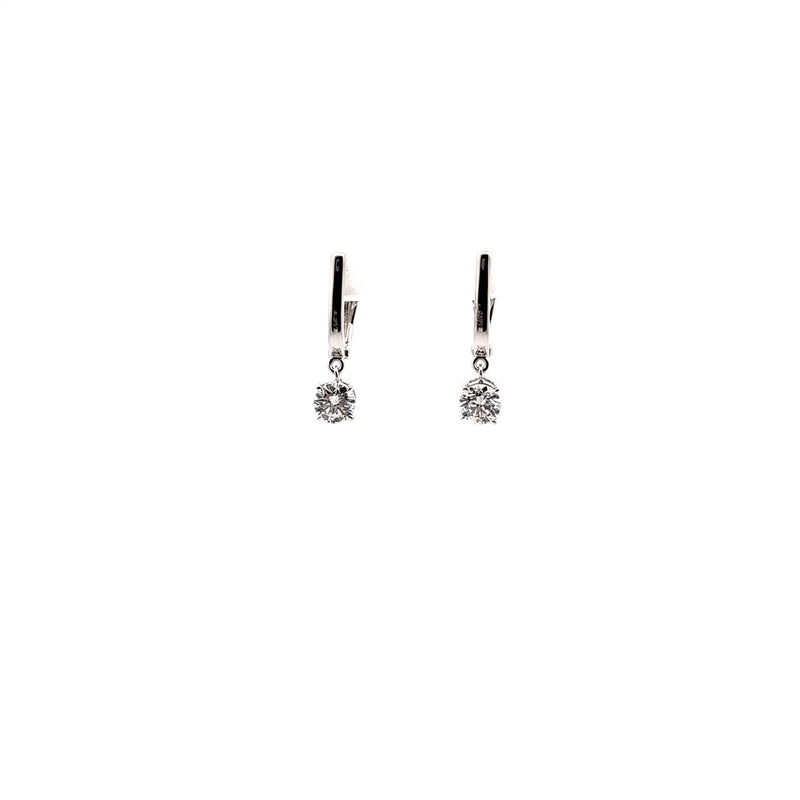 DROP HOOPS EARRING 14KW EF VS2 HPHT DIA 0.90CTS