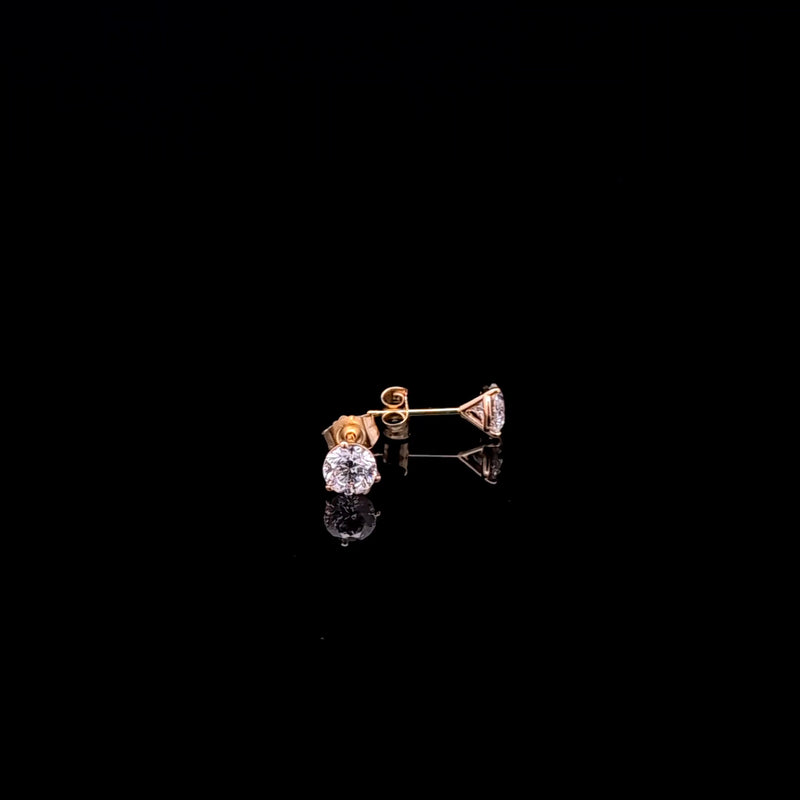 MARTINI STUD EARRINGS 14KY EF VS2 HPHT DIA 1.06CTS