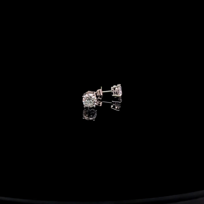 BASKET STUD EARRINGS 14KW EF VS2 HPHT DIA 1.51CTS