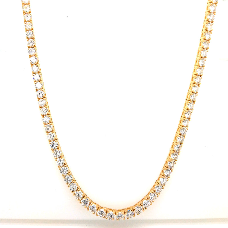 TENNIS NECKLACE 14KY F VS2 CVD DIA 11.08CTS