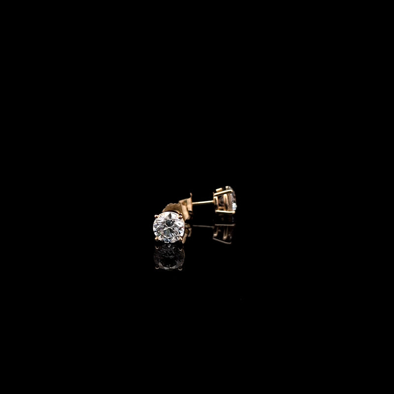 BASKET STUD EARRINGS 14KY DE VS2 HPHT DIA 1.5CTS