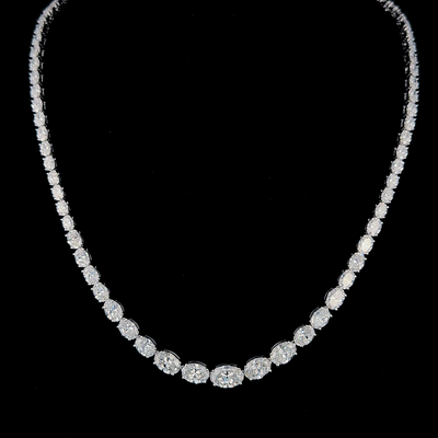 (1.77CTS) RIVIERA OVAL SHAPE NECKLACE 14KW FG VS CVD DIA 25.28CTS