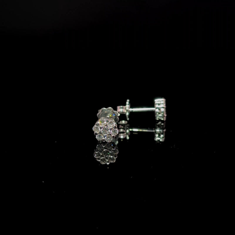 CLUSTER EARRING 14KW FG VS2 CVD DIA 0.64CTS