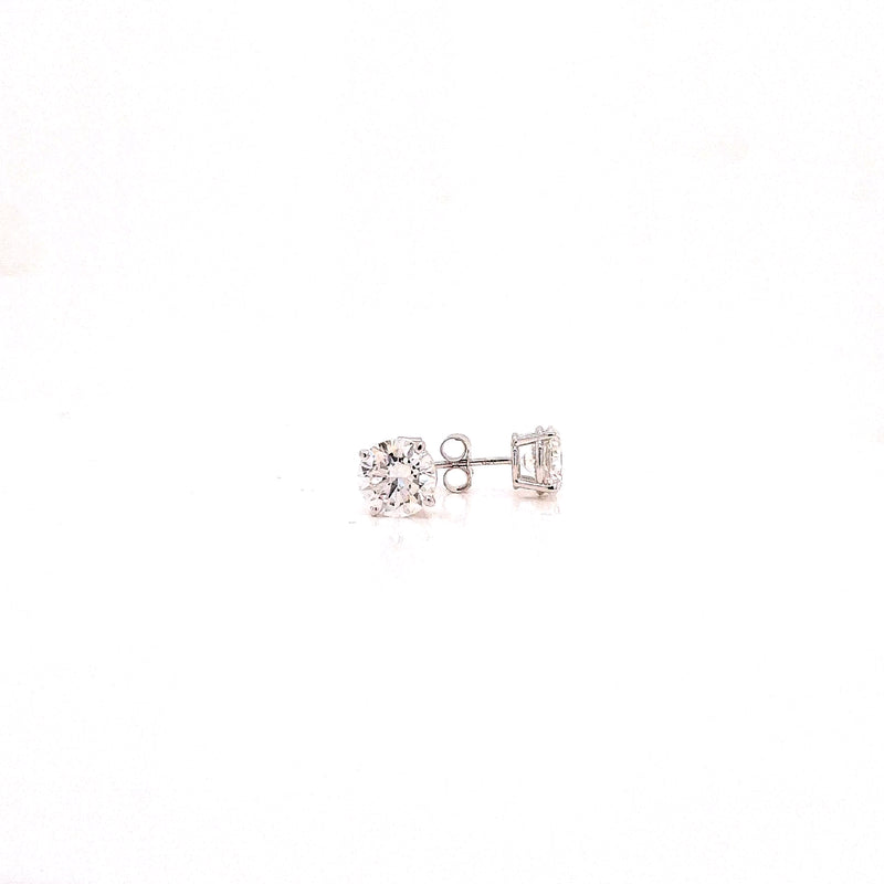 BASKET STUD EARRINGS 14KW FG VS2 CVD DIA 2.19CTS