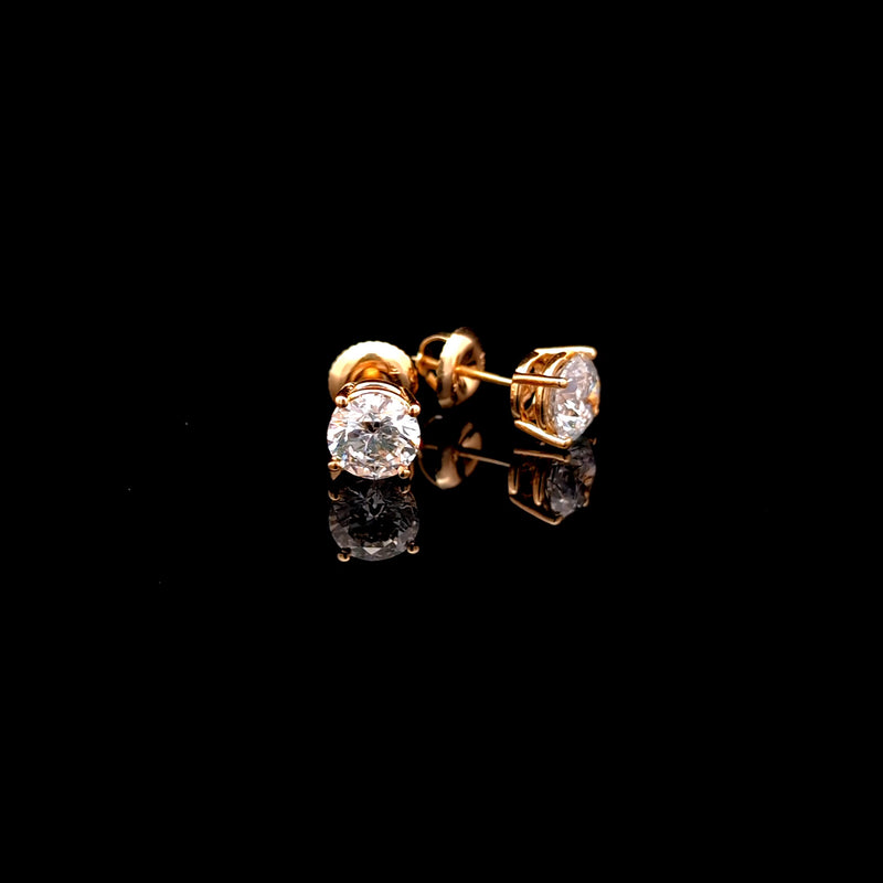 BASKET STUD EARRINGS 14KY DE VS2 HPHT DIA 2.23CTS