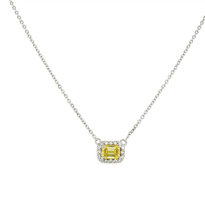 EMERALD HALO PENDANT 14KW FG DIA 0.45CTS