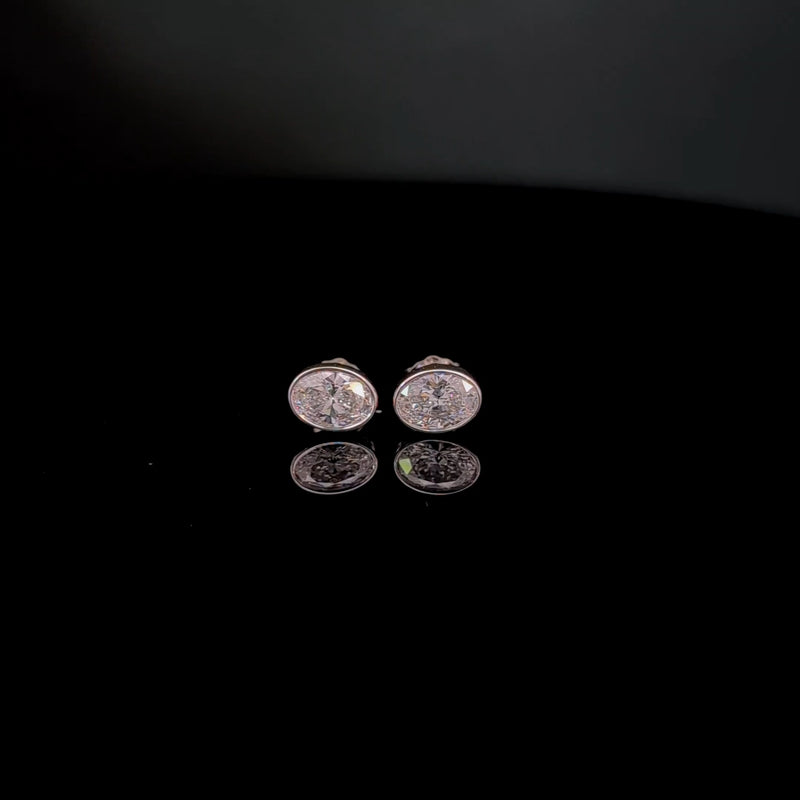 STUD EARRING 14KW EF VS1 HPHT DIA 1.77CTS