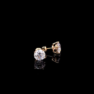 BASKET STUD EARRINGS 14KY FG VS2 CVD DIA 4.13CTS
