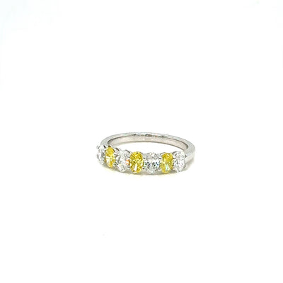 BAND RINGS 14KW FG/YELLOW VS1 CVD DIA 1.05CTS