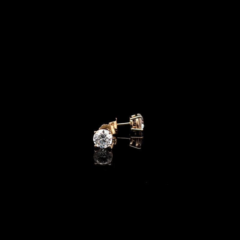 BASKET STUD EARRINGS 14KY DE VS2 HPHT DIA 1.47CTS
