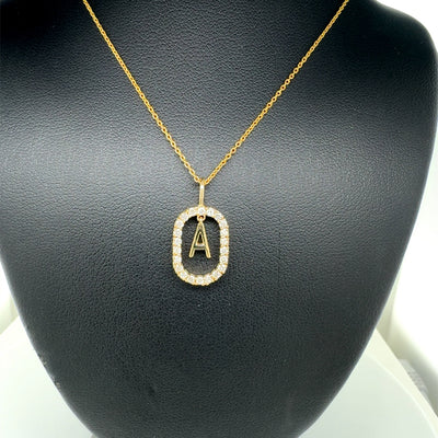 ALPHABET A PENDANTS 14KY FG VS2 CVD DIA 0.25CTS