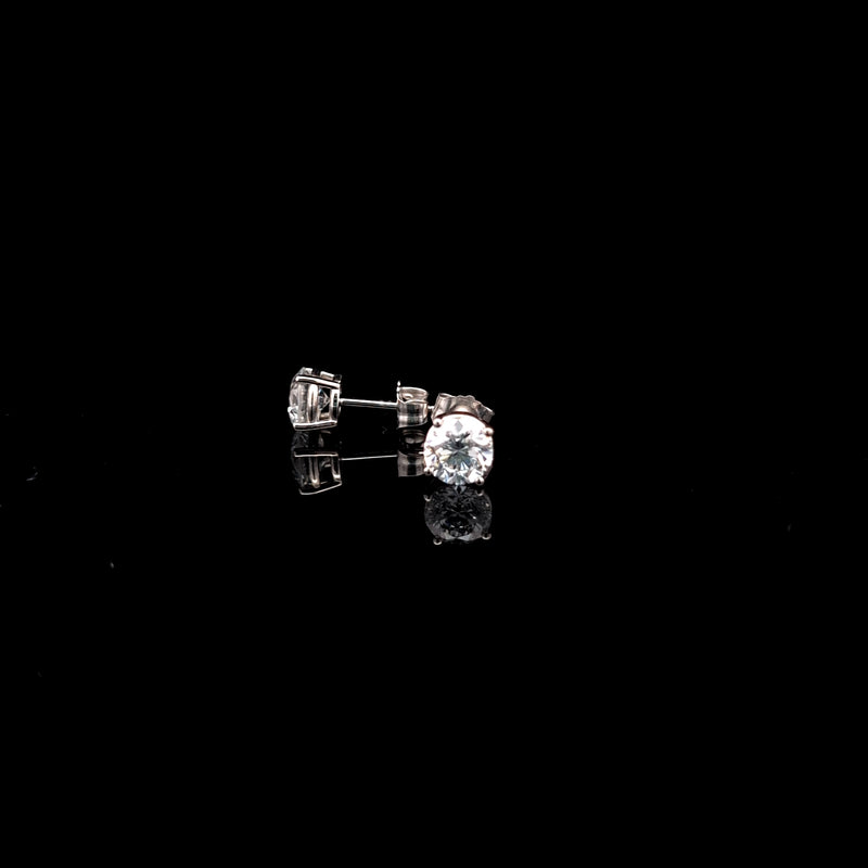 BASKET STUD EARRINGS 14KW DE VS2 HPHT DIA 1.57CTS