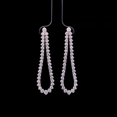 FANCY EARRINGS 14KW EF VS2 HPHT DIA 2.95CTS