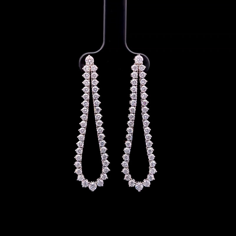 FANCY EARRINGS 14KW EF VS2 HPHT DIA 2.95CTS