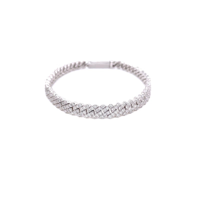 CUBAN BRACELET SILVER EF VS1 HPHT DIA 4.87CTS