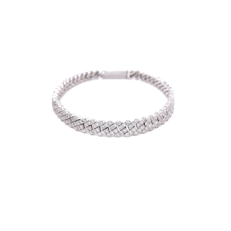 CUBAN BRACELET SILVER EF VS1 HPHT DIA 4.87CTS