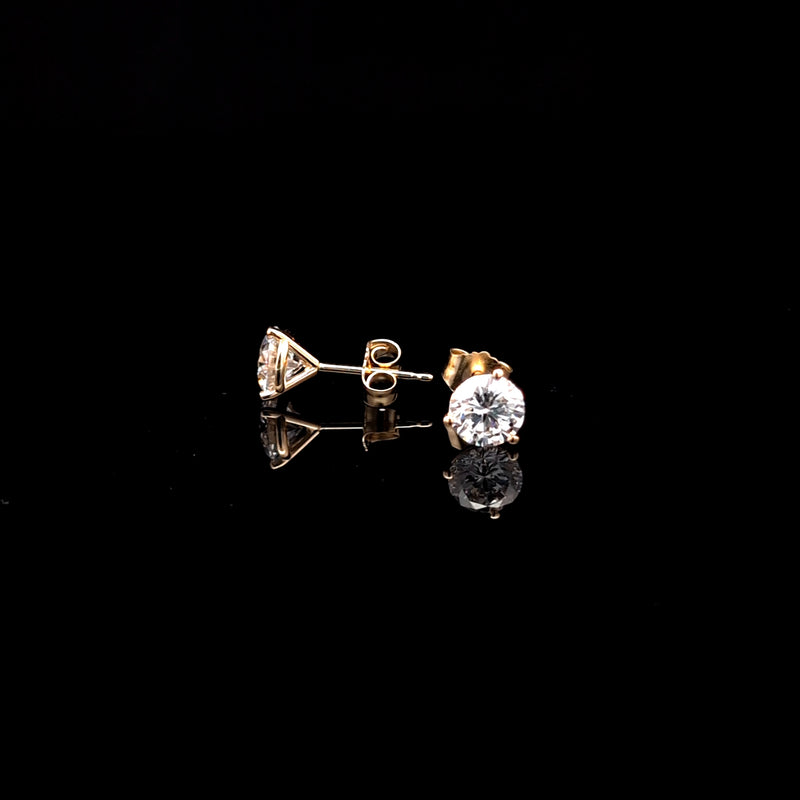MARTINI STUD EARRINGS 14KY DE VS2 HPHT DIA 1.42CTS