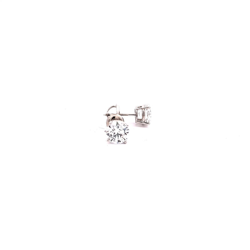 BASKET STUD EARRING 14KW E VS1(IGI) HPHT DIA 2.05CTS
