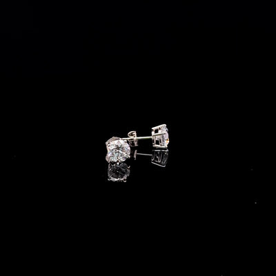 BASKET STUD EARRINGS 14KW DE VS2 HPHT DIA 2.01CTS