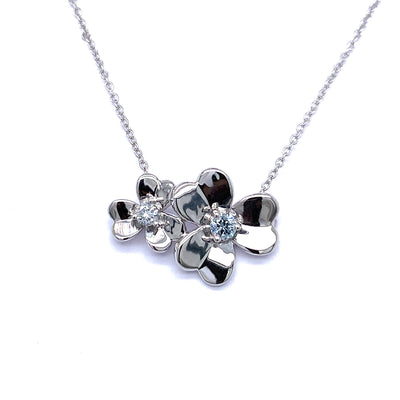 FLOWER PENDANT 14KW BLUE VS CVD DIA 0.14CTS