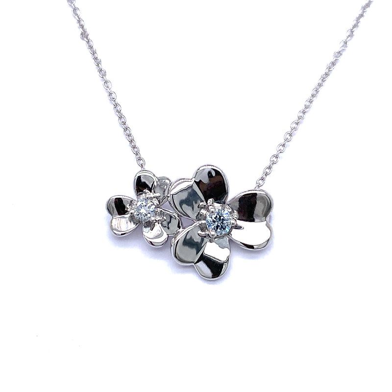FLOWER PENDANT 14KW BLUE VS CVD DIA 0.14CTS