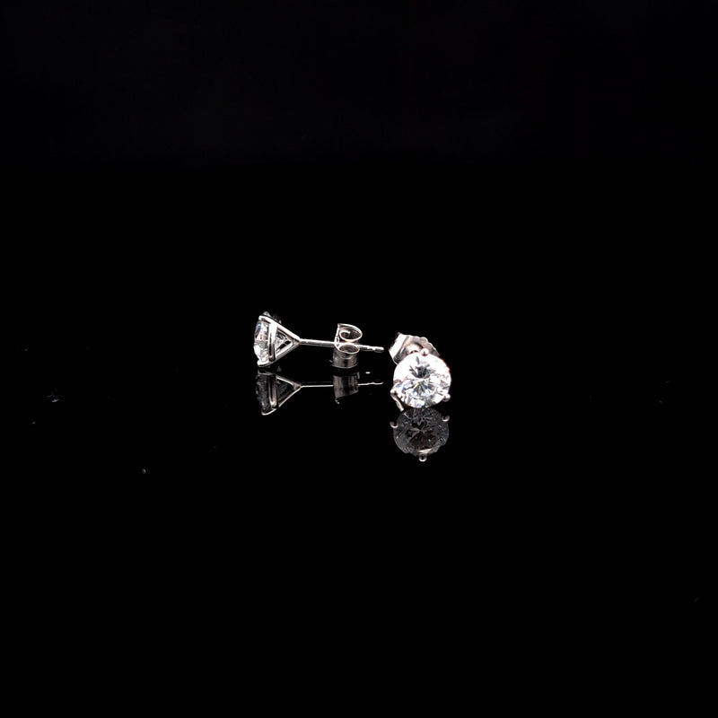 MARTINI STUD EARRINGS 14KW DE VS2 HPHT DIA 1.44CTS