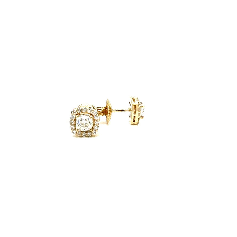 HALO EARRINGS 14KY EF/FG VS HPHT DIA 1.13CTS