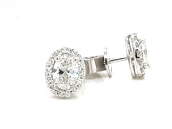 HALO EARRINGS 14KW EF/GH VS1 HPHT DIA 0.82CTS