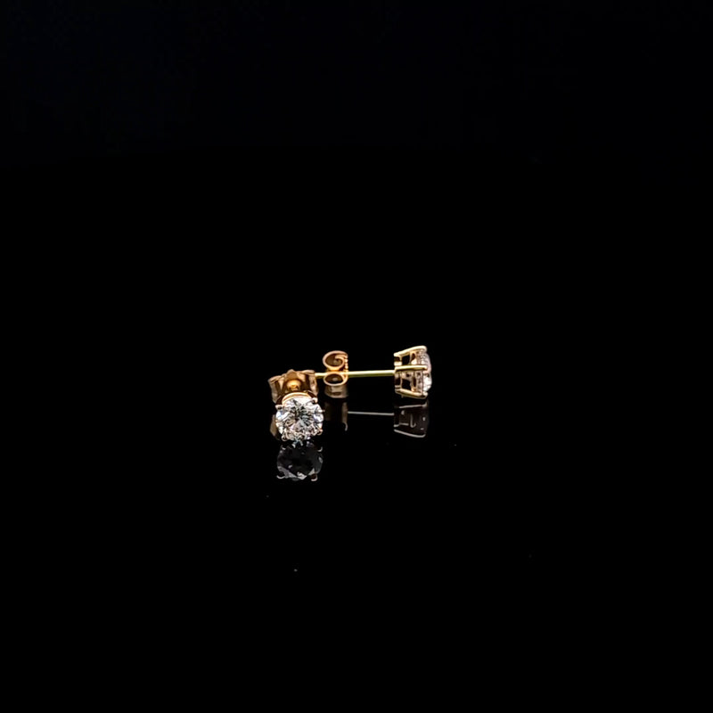 BASKET STUD EARRINGS 14KY EF VS2 HPHT DIA 1.06CTS