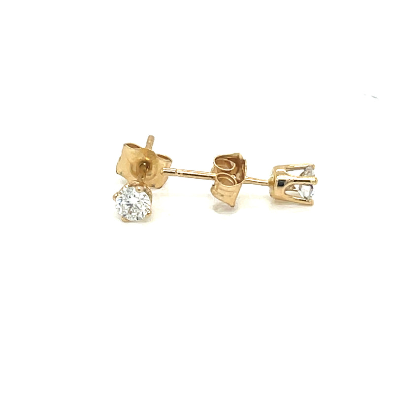 BASKET STUD EARRINGS 14KY G SI1 CVD DIA 0.23CTS
