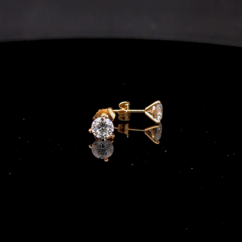MARTINI STUD EARRINGS 14KY DE VS2 HPHT DIA 1.20CTS